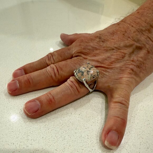 Artisan Large Polished Granite Ring Unisex - Picture 1 of 8